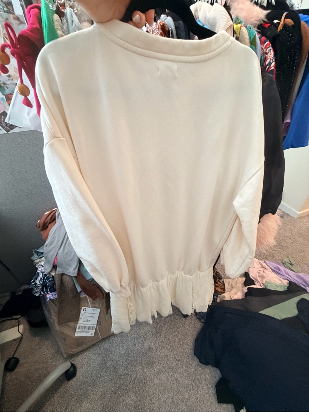 Pilcro Cream Graphic Sweatshirt Dress - Picture 5 of 5